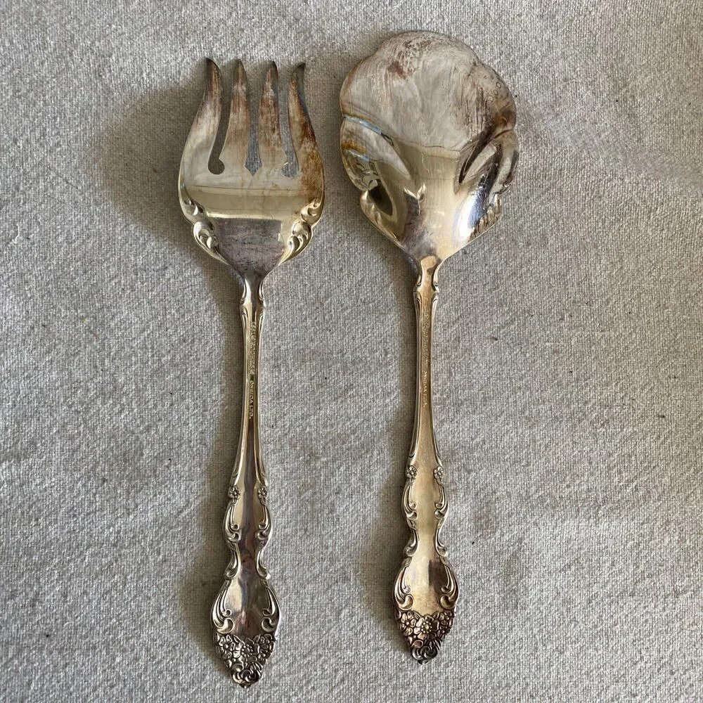 1881 Rogers Oneida Silver Electroplated Spoon & Fork Flatware Kitchen Ornate